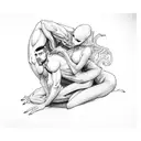 A monster in a delicious position with a woman who looks like me. Sitting in front of him with his body between her legs tattoo design idea