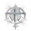 Templar With Sword in the ground with The Portuguese Cross in the Backround tattoo design idea