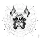 A boxer surrounded by spider webs, representing their agility and speed tattoo design idea
