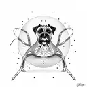 A boxer surrounded by spider webs, representing their agility and speed tattoo design idea