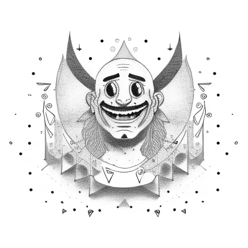 maniac smilling face tattoo design idea