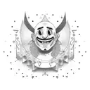 maniac smilling face tattoo design idea