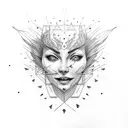 maniac smilling face tattoo design idea