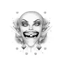 maniac smilling face tattoo design idea