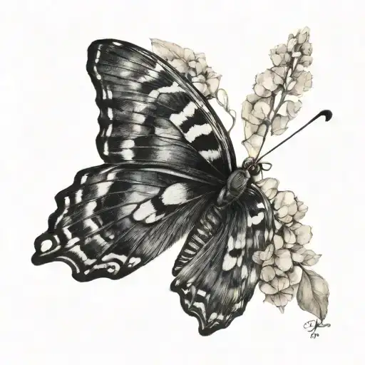 butterfly semicolon tattoo design idea