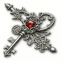gothic key tattoo small with Garnet  tattoo design idea