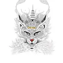 Skis, single line, signature tattoo design idea