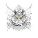 Skis, single line, signature tattoo design idea