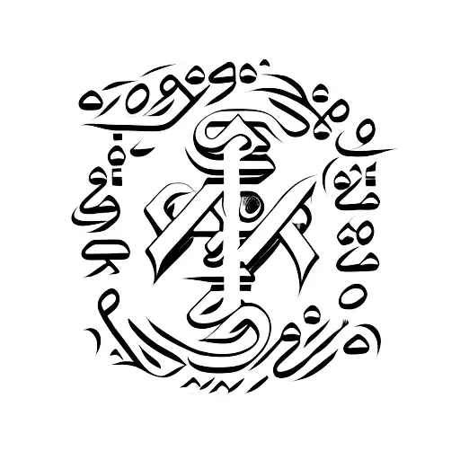 the letters R,D,M,A maybe in Arabic  tattoo design idea