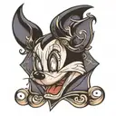 mickey mouse head with maleficent horns tattoo design idea