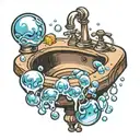 sink with bubbles  tattoo design idea