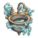 sink with bubbles  tattoo design idea