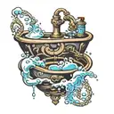 sink with bubbles  tattoo design idea