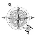 Sleeve with a compass on top, then a tree of life, then the globe, and then an iceberg tattoo design idea