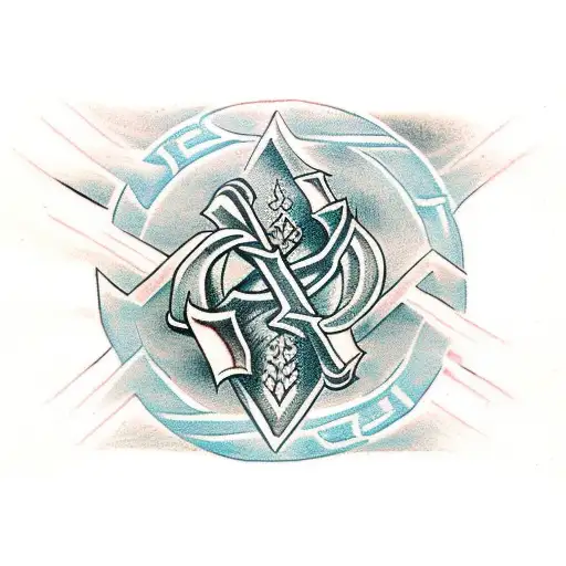 Viking runes around Thor's hammer.  tattoo design idea