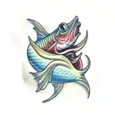 Fish on hook  tattoo design idea