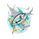 Fish on hook  tattoo design idea