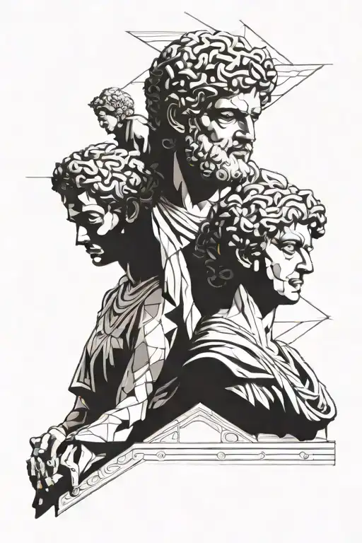 family dad mom sister adhd brain 1:11 greek statue unschlagbar never give up   tattoo design idea