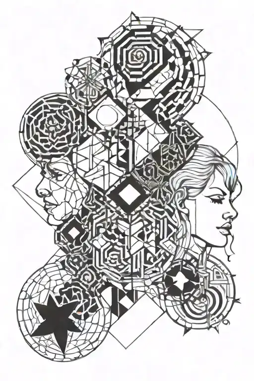 family dad mom sister adhd brain 1:11    tattoo design idea