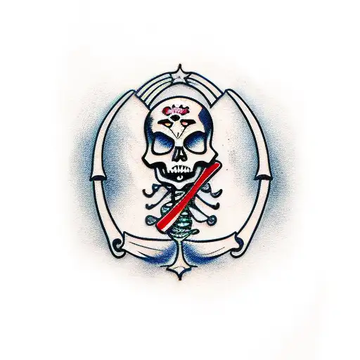 skeleton golfing tattoo design idea