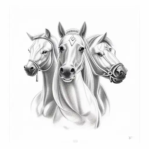 odisseu and you dog , Aquiles and your horses together representing the power and inteligence  tattoo design idea