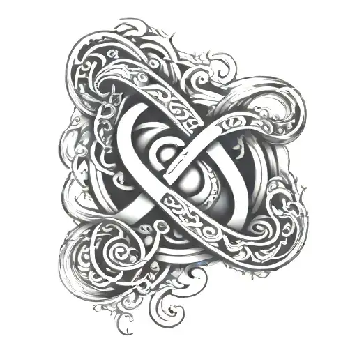 infinity symbol incorporating elements tattoo design idea
