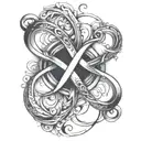 infinity symbol incorporating elements tattoo design idea