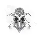 steampunk plague doctor  tattoo design idea