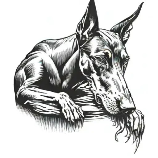 Doberman dog tattoo design idea