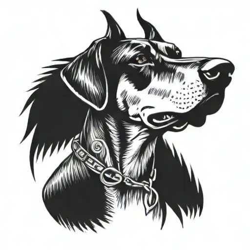 Doberman dog tattoo design idea