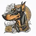 Doberman dog tattoo design idea