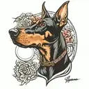 Doberman dog tattoo design idea