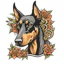 Doberman dog tattoo design idea