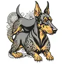 Doberman dog tattoo design idea