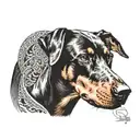 doberman dog tattoo design idea
