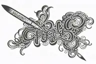 Korean calligraphy brush tattoo design idea