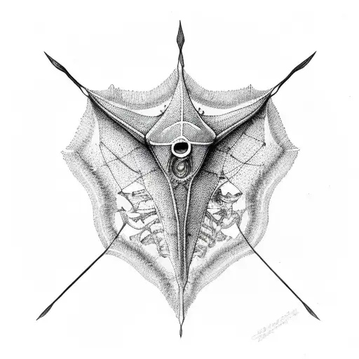  stingray skeleton tattoo design idea