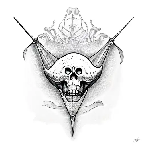 stingray skeleton  tattoo design idea