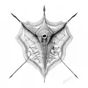  stingray skeleton tattoo design idea