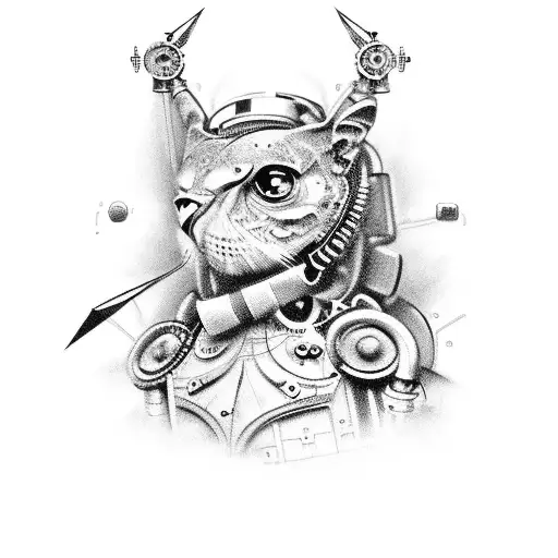 Computerized Steampunk tattoo design idea
