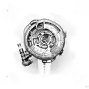 Computerized Steampunk tattoo design idea