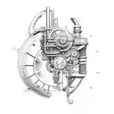 Computerized Steampunk tattoo design idea