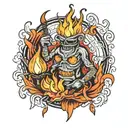 lighting the flames of my own personal hell tattoo design idea