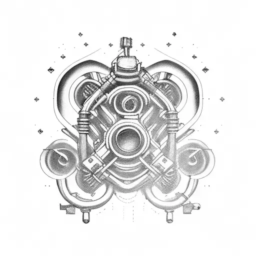 turbos y motores de autos tattoo design idea