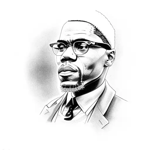 malcolm X chicago gangster tattoo design idea