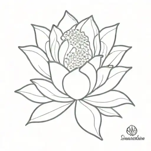 fleur de lotus flower blooming tattoo design idea