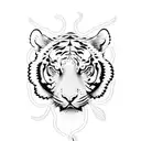 tiger with snake tattoo design idea