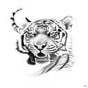 tiger with snake tattoo design idea