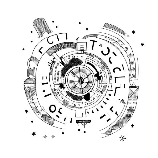 past present future, with focus on living in present tattoo design idea