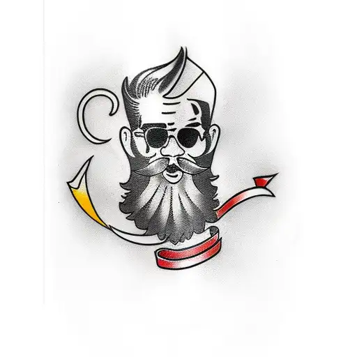 Bearded old man bust logo template, Elder hipster portrait emblem, sage  stamp, grandfather tattoo sketch. Hand drawing emblem on black background  for body art, monochrome art. Vector illustration Stock Vector | Adobe